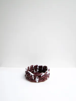 CristaSeya Anaphi Ceramic Bowl, Glossy Red
