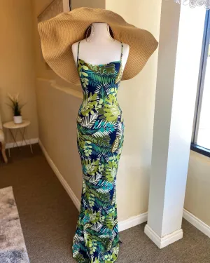 Cross Back Sleeveless Mermaid Dress FS