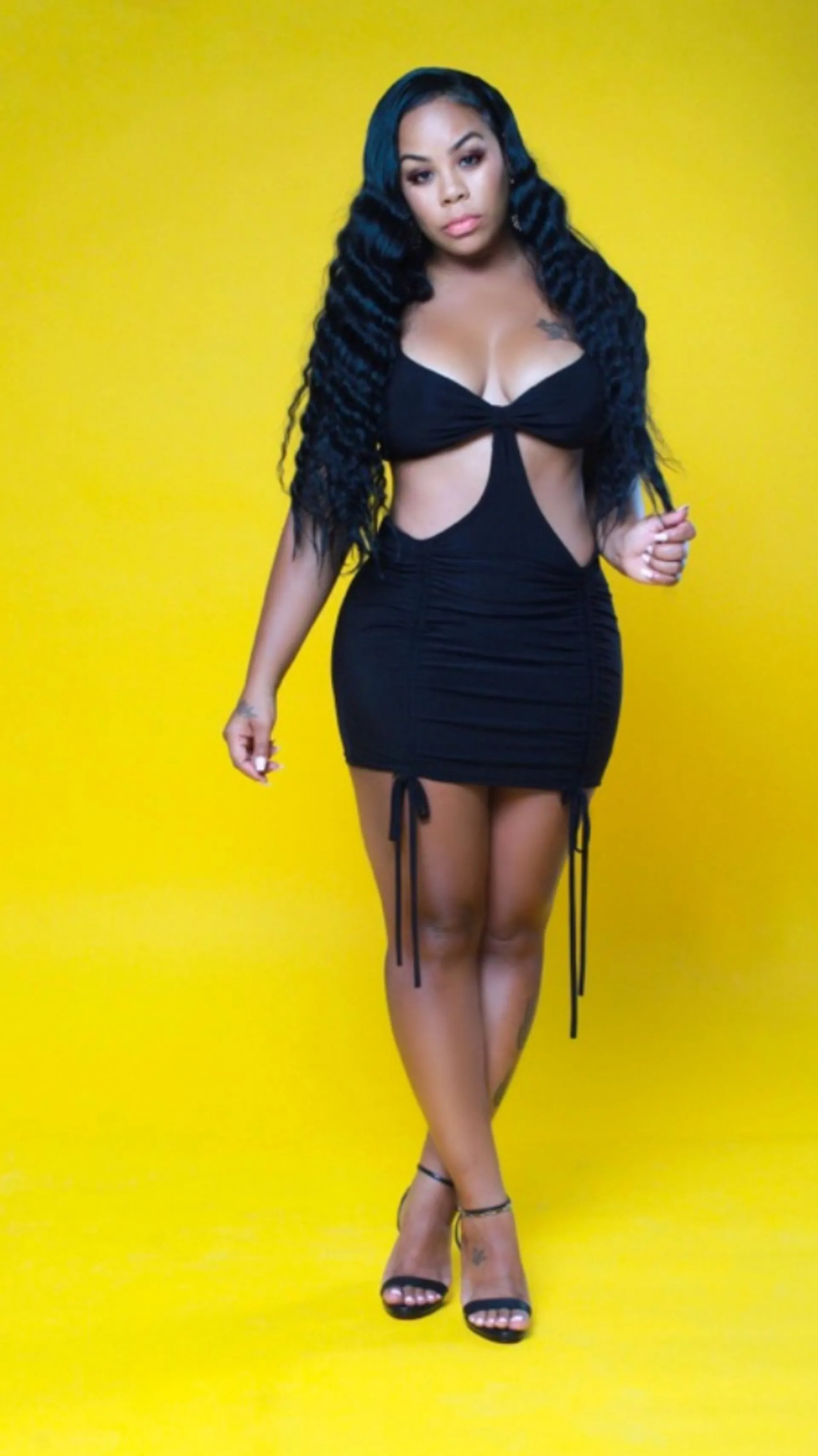 Cut Up Sis Ruched Dress | Black