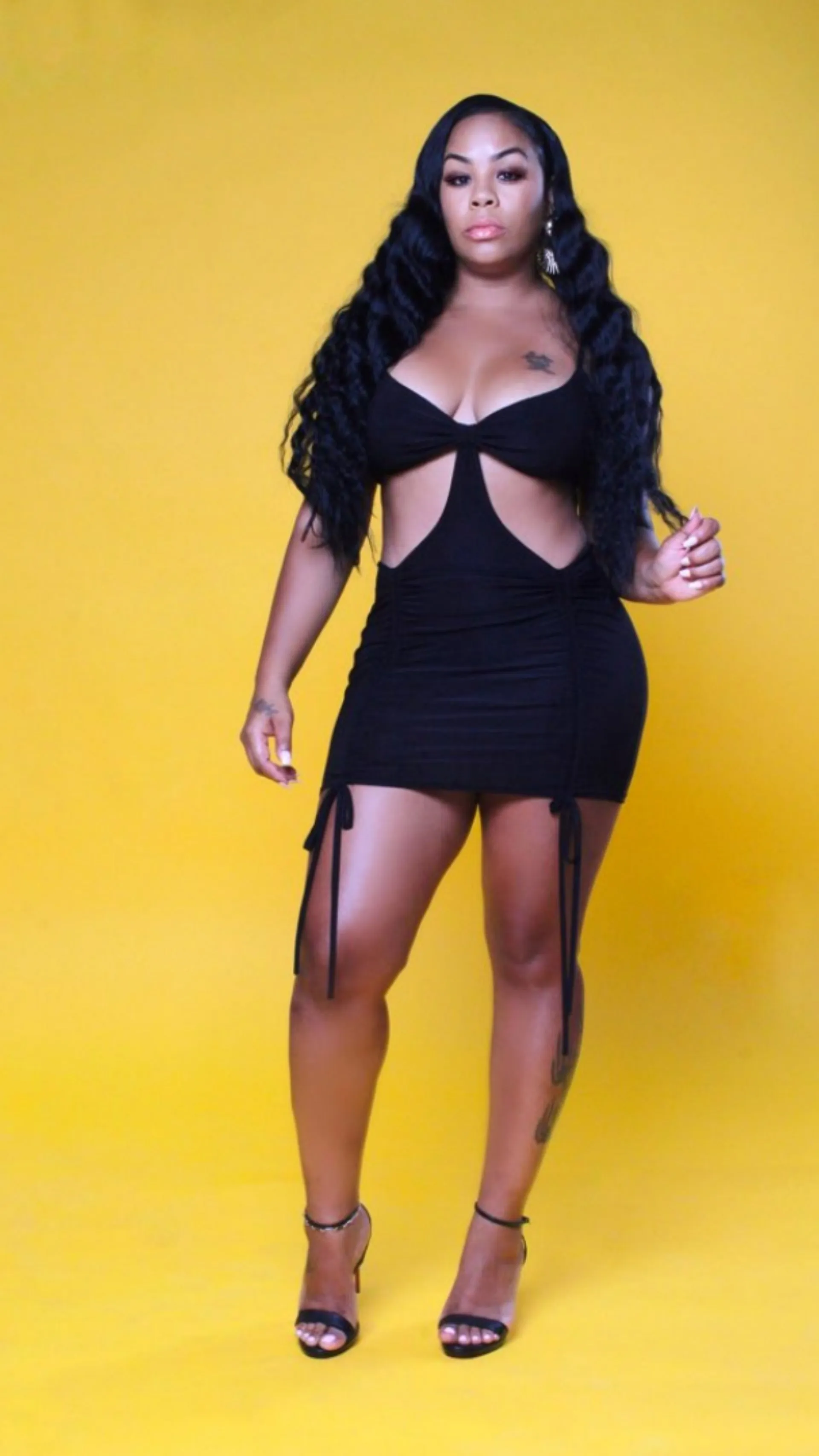 Cut Up Sis Ruched Dress | Black