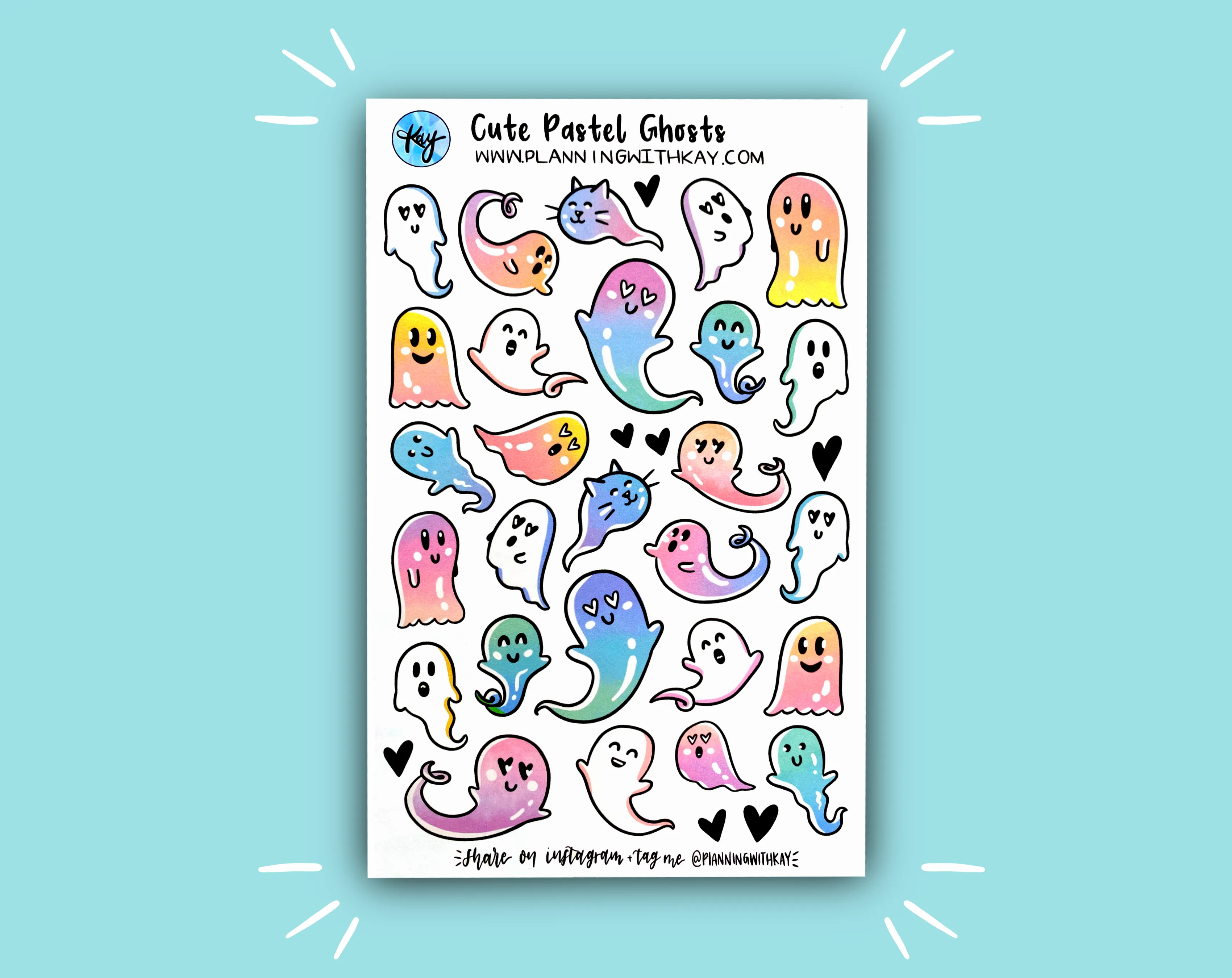 Cute Pastel Ghosts