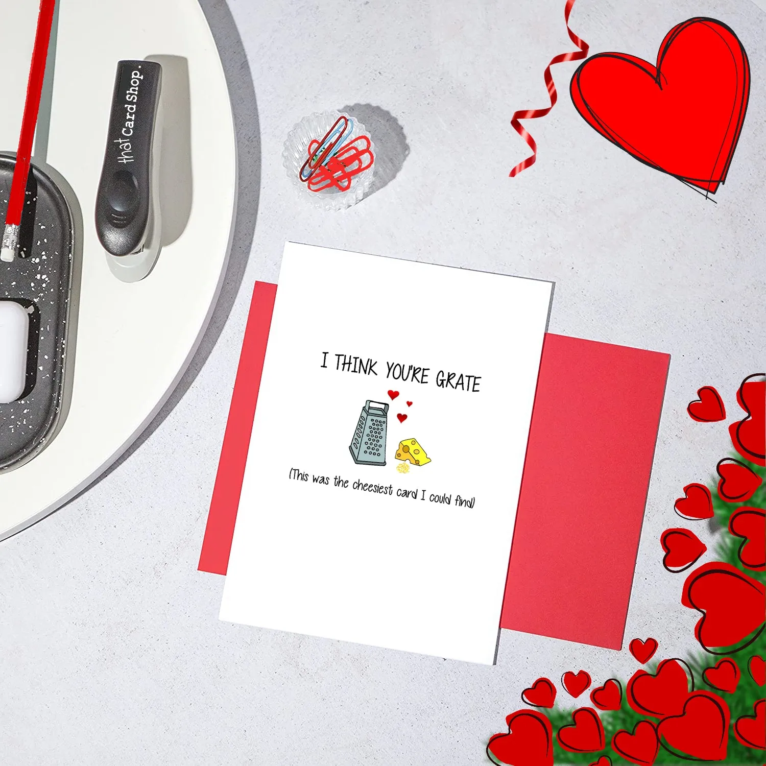 Cute Pun Valentines Day Card - I think you're GRATE