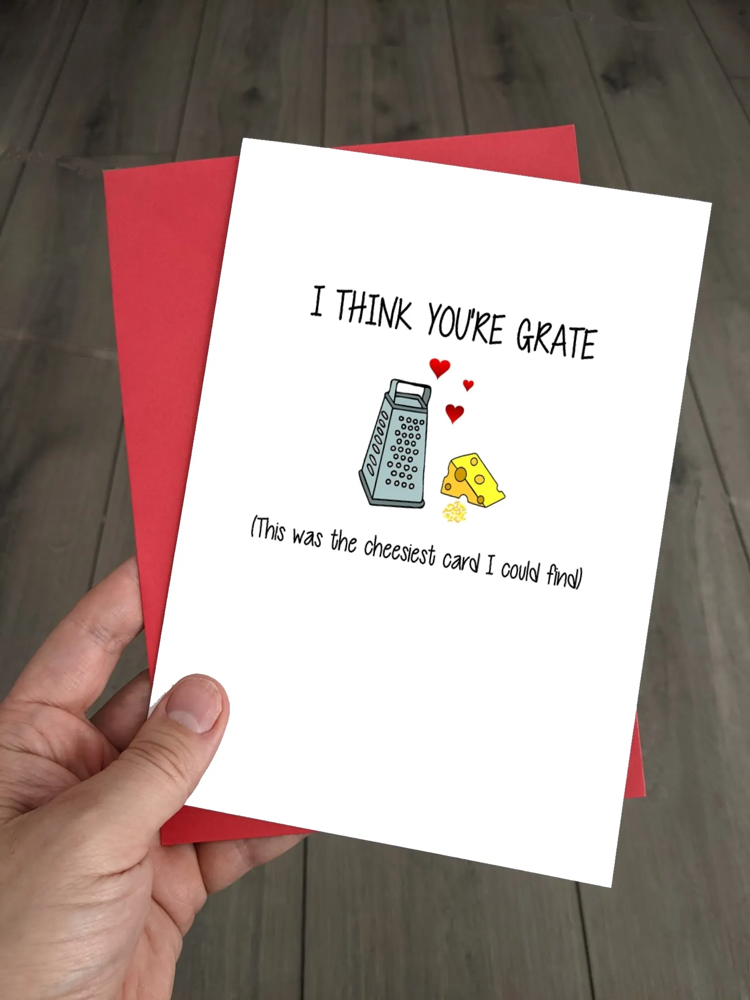 Cute Pun Valentines Day Card - I think you're GRATE