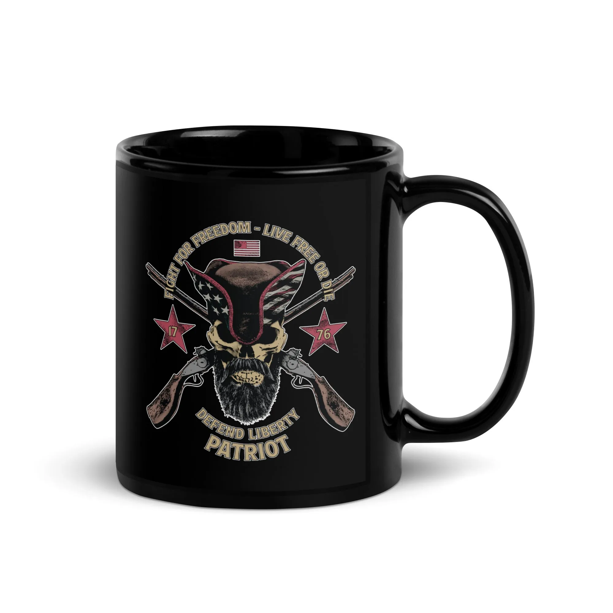 Defend Liberty Black Glossy Mug