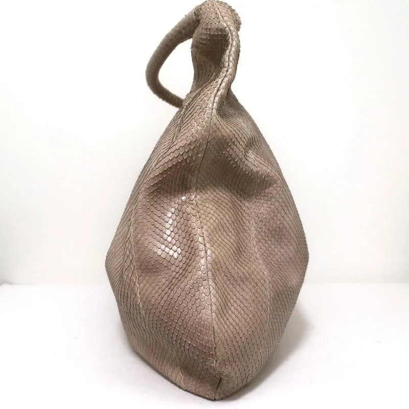 Devi Kroell Snakeskin Hobo Beige Extra Large Shoulder Bag