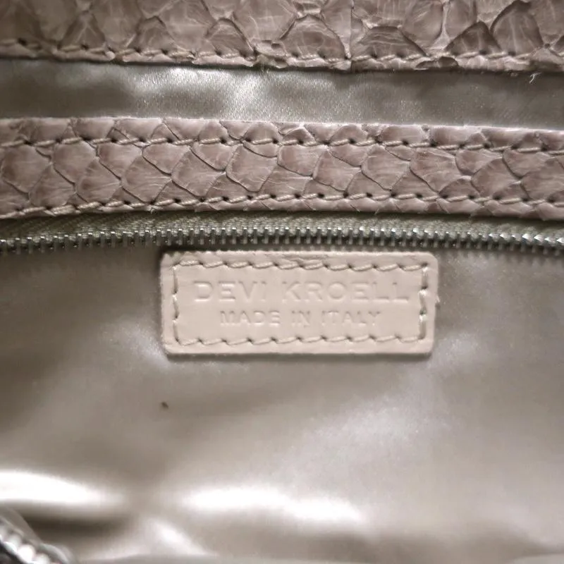Devi Kroell Snakeskin Hobo Beige Extra Large Shoulder Bag