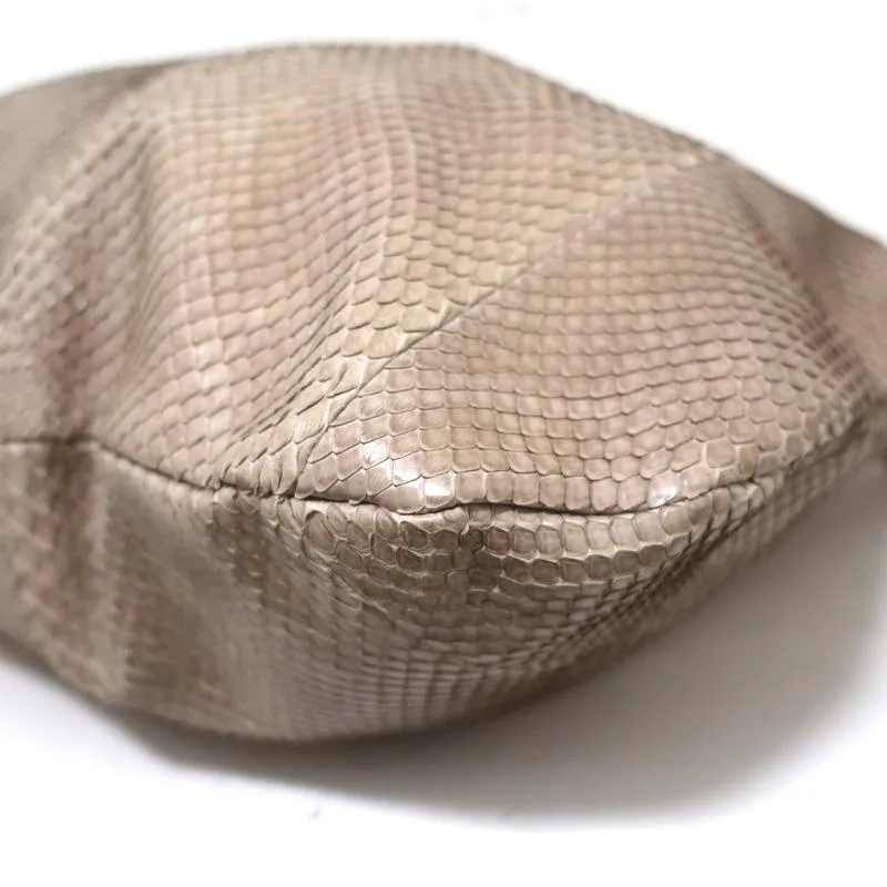 Devi Kroell Snakeskin Hobo Beige Extra Large Shoulder Bag