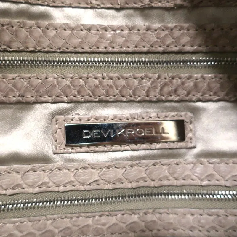 Devi Kroell Snakeskin Hobo Beige Extra Large Shoulder Bag
