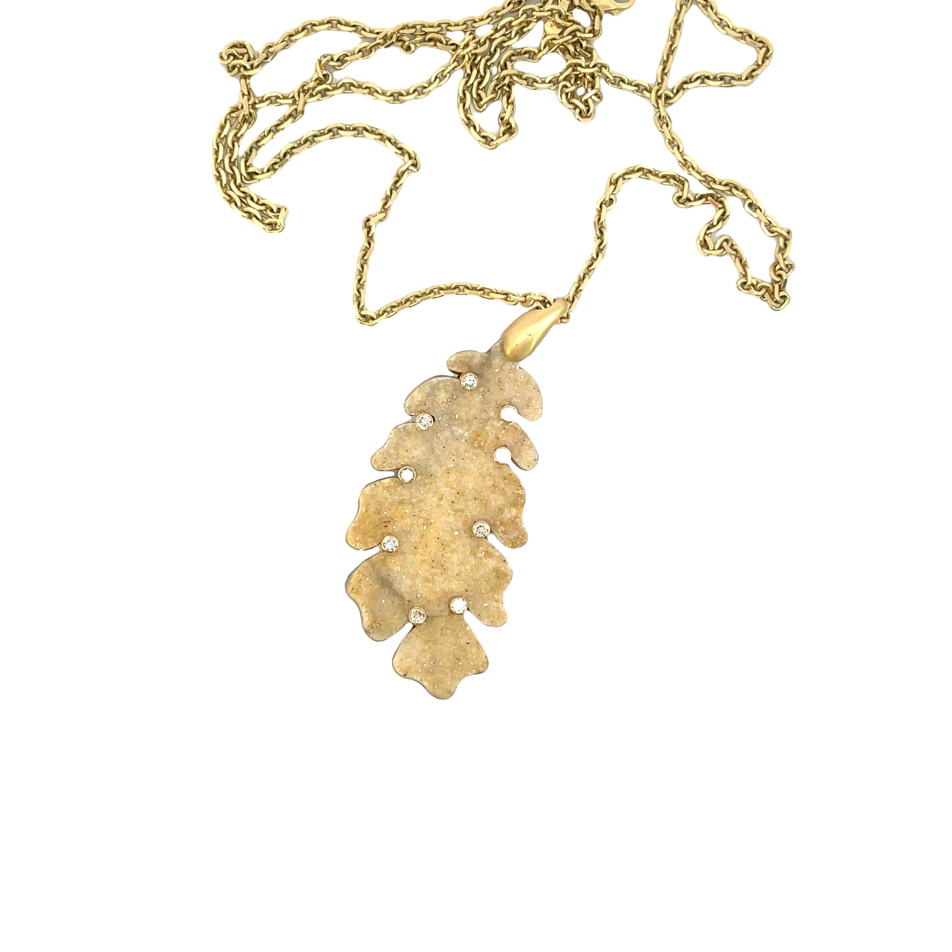 Diamond & Druzy Leaf
