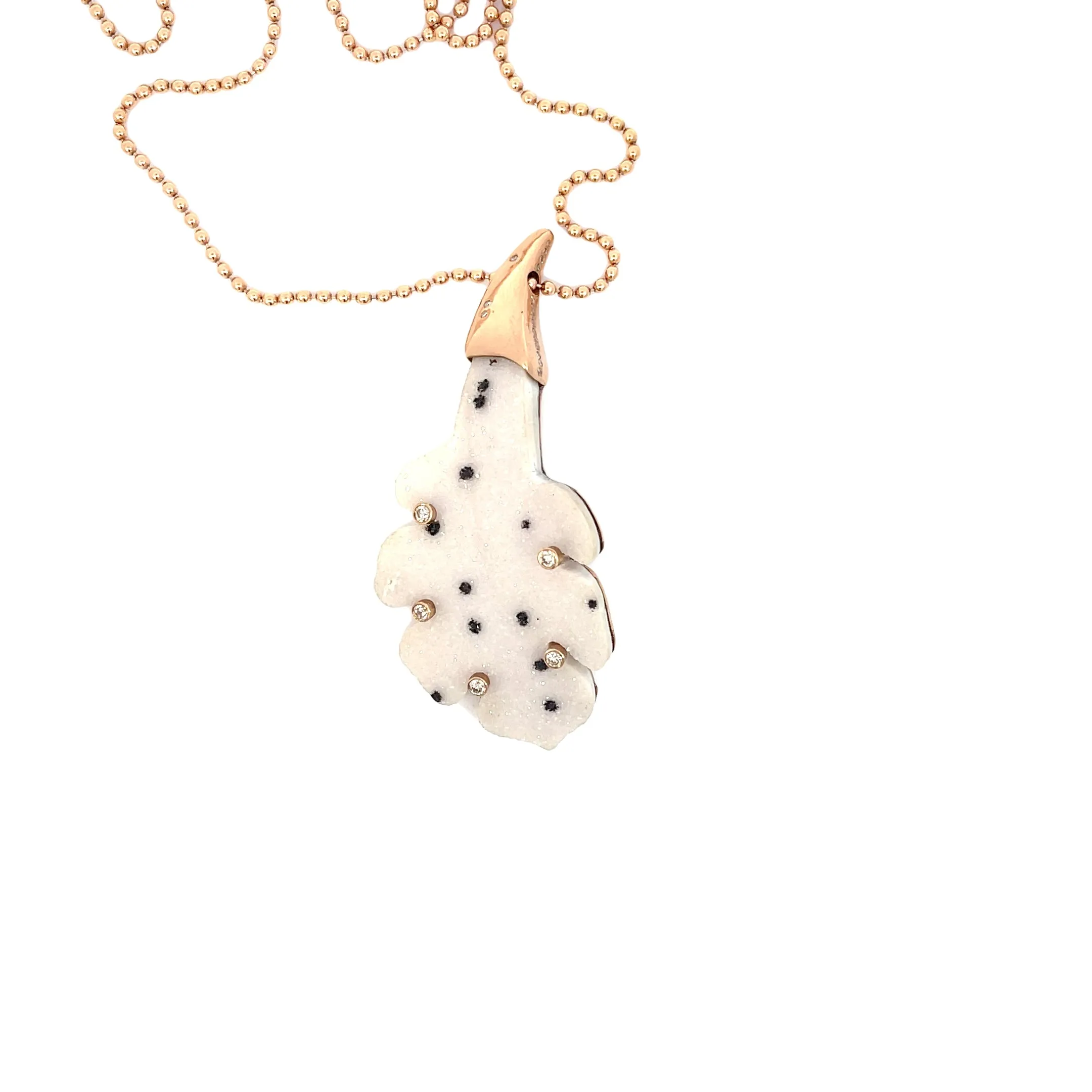 Diamond & Druzy Leaf