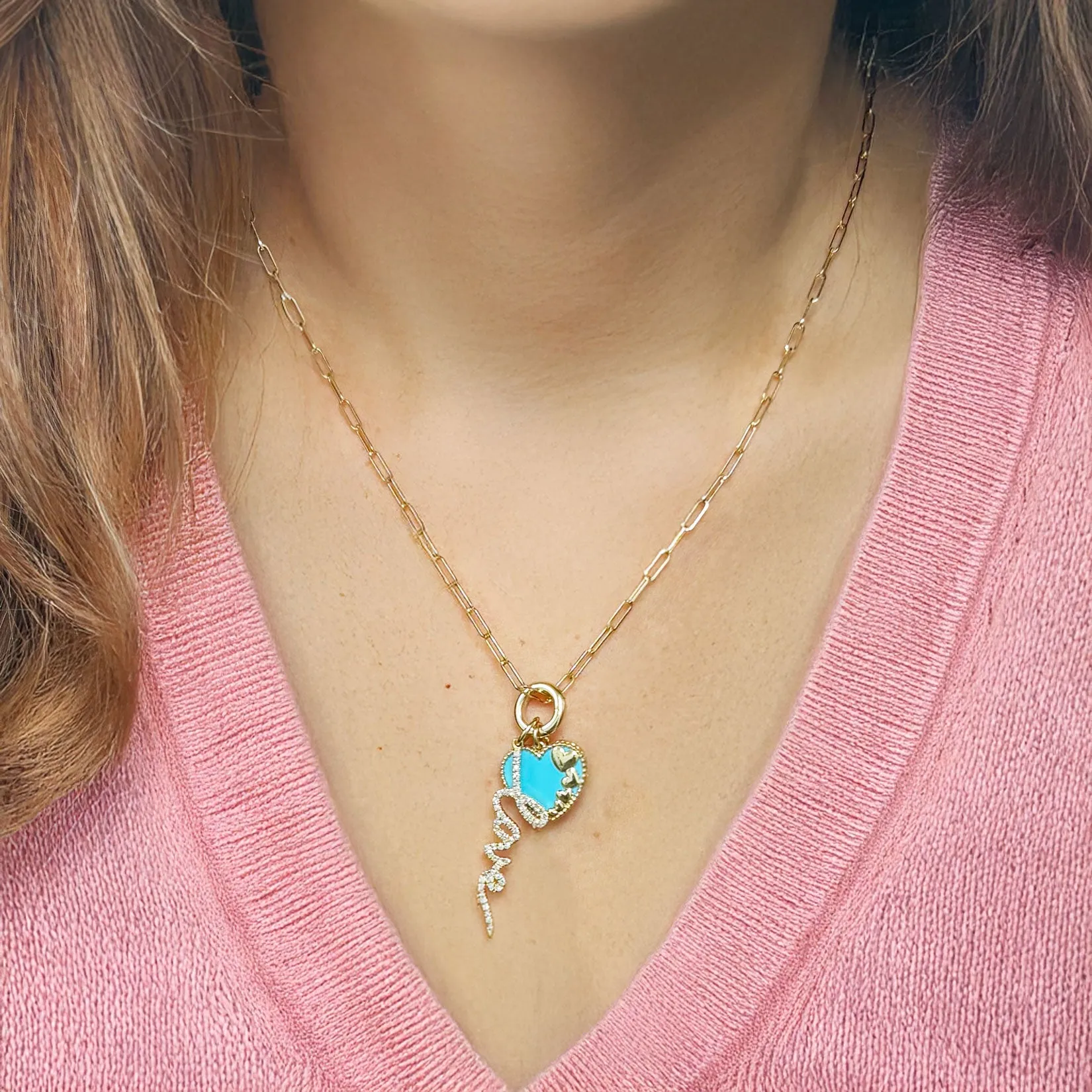 Diamond Script Love Charm