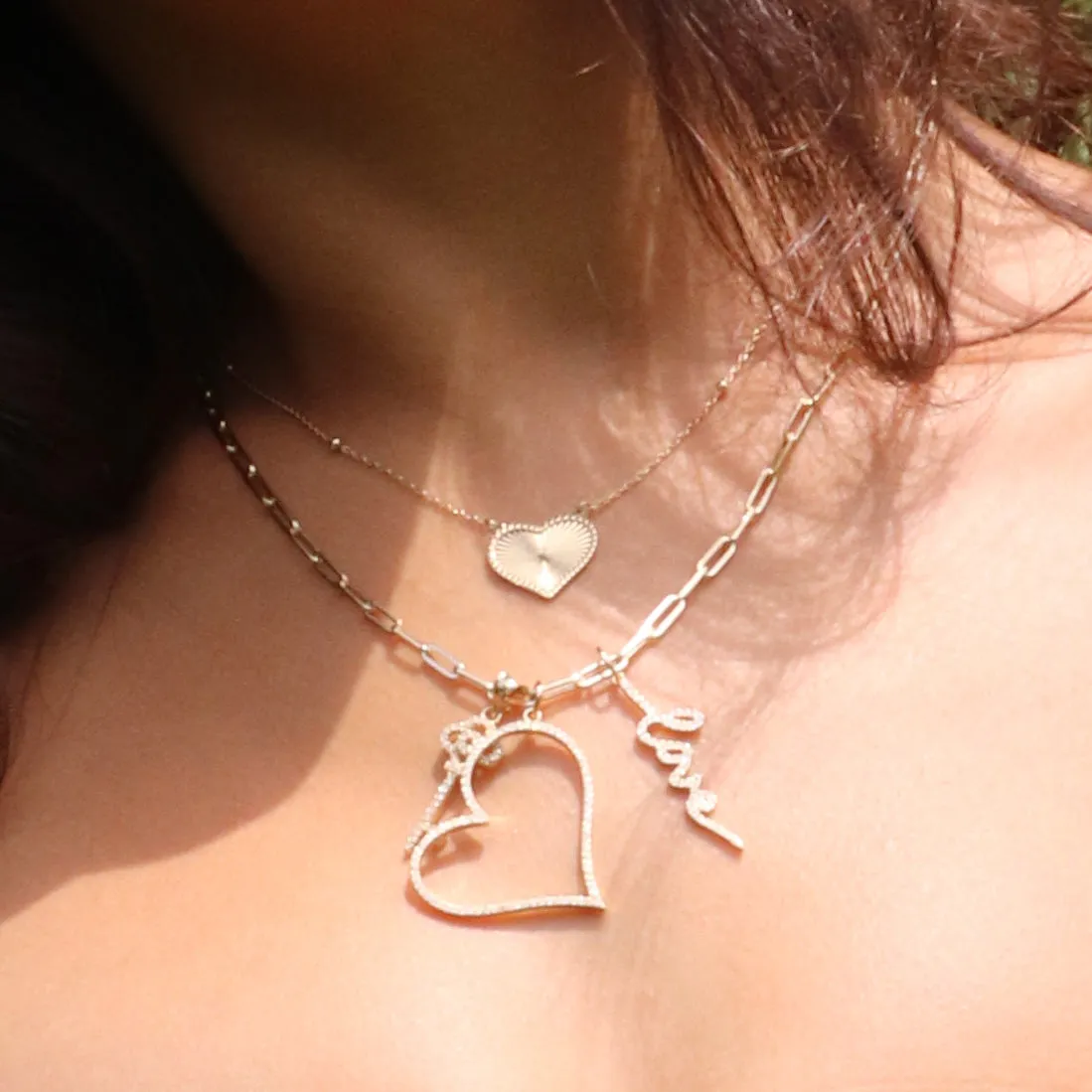 Diamond Script Love Charm