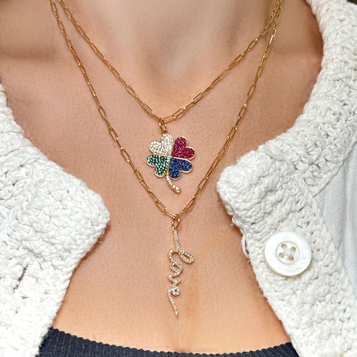 Diamond Script Love Charm