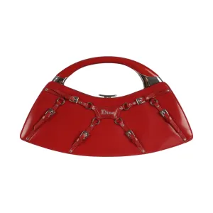 Dior Red Bondage Clutch