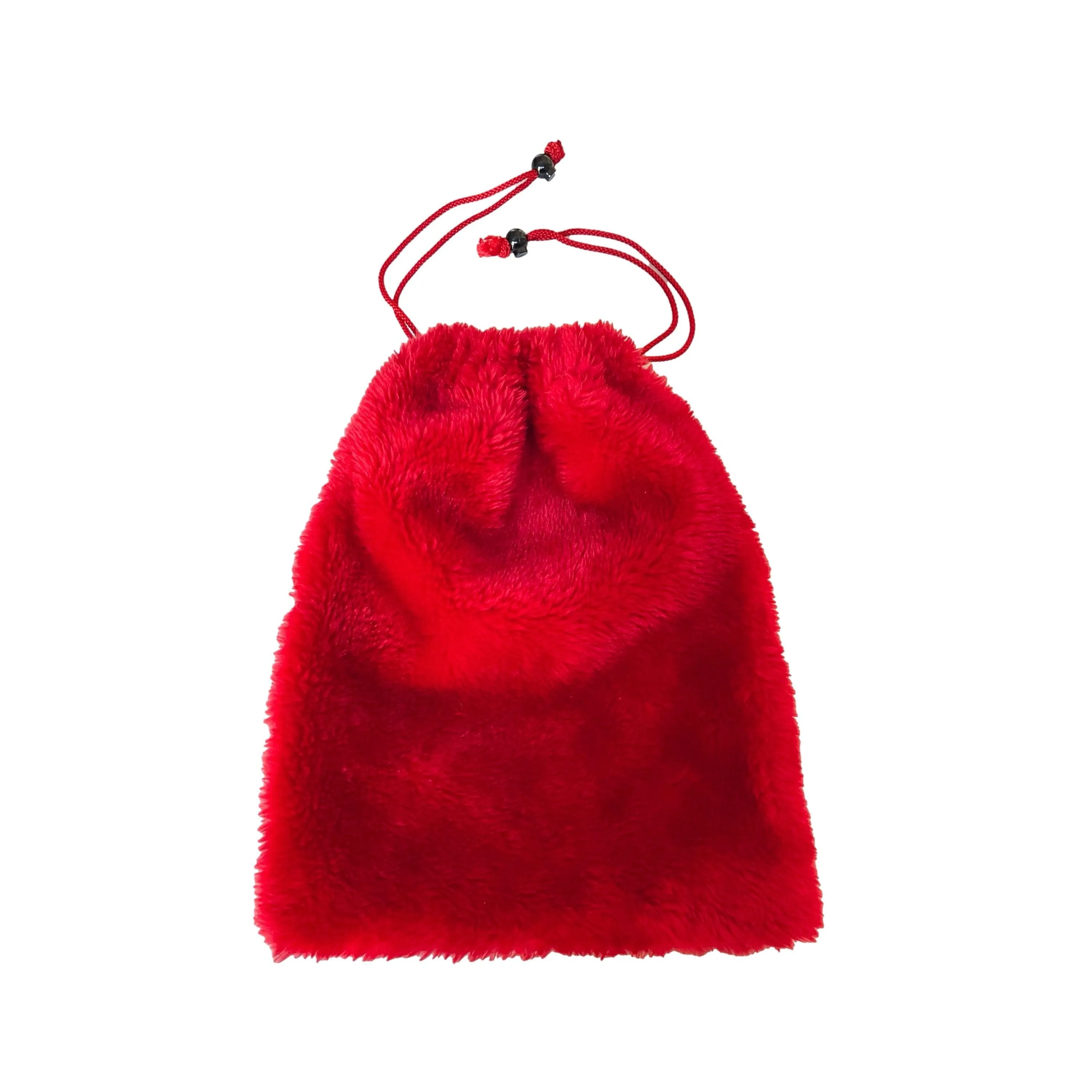 Dior Red Faux Fur Drawstring Bag