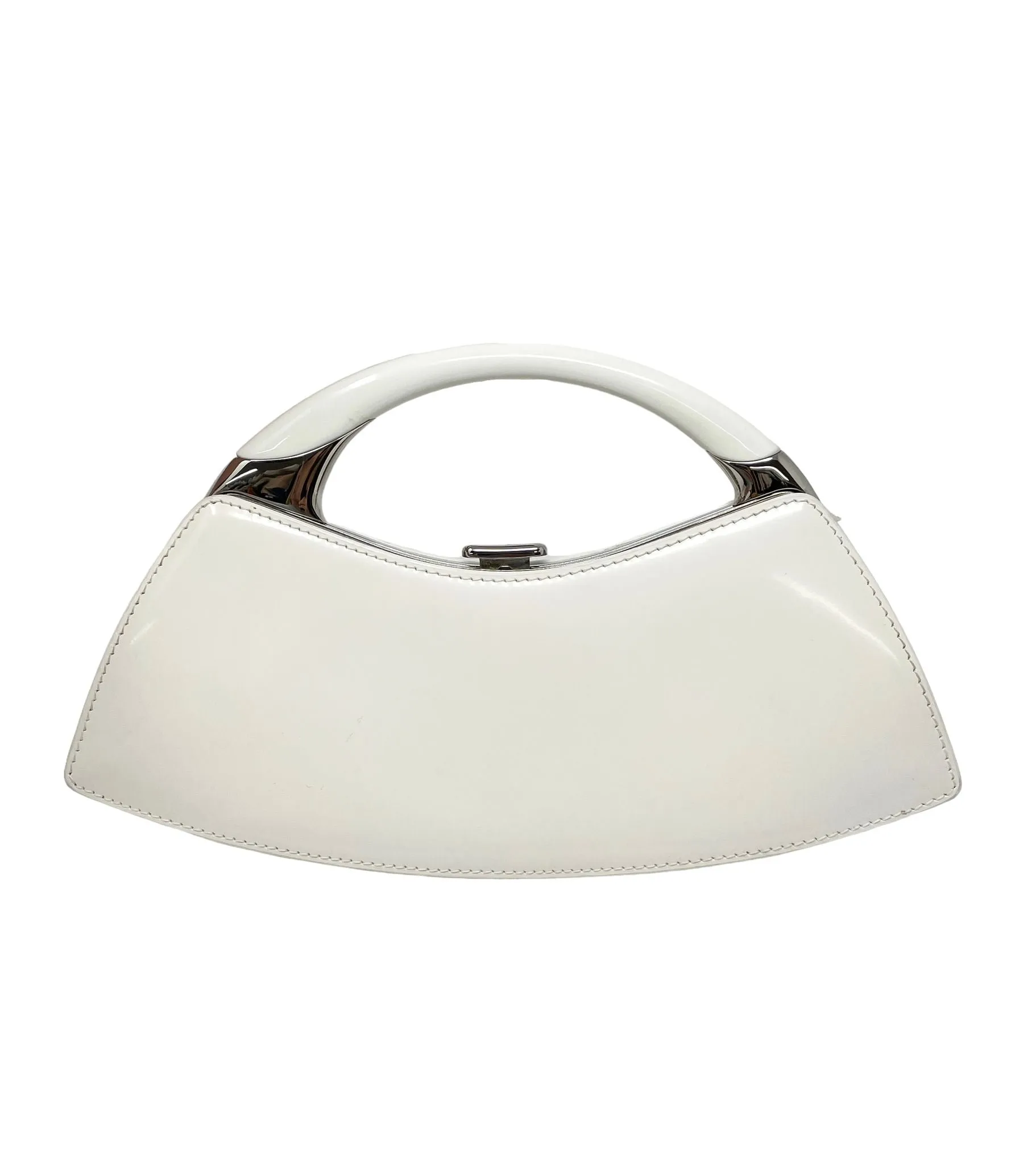 Dior White Bondage Clutch
