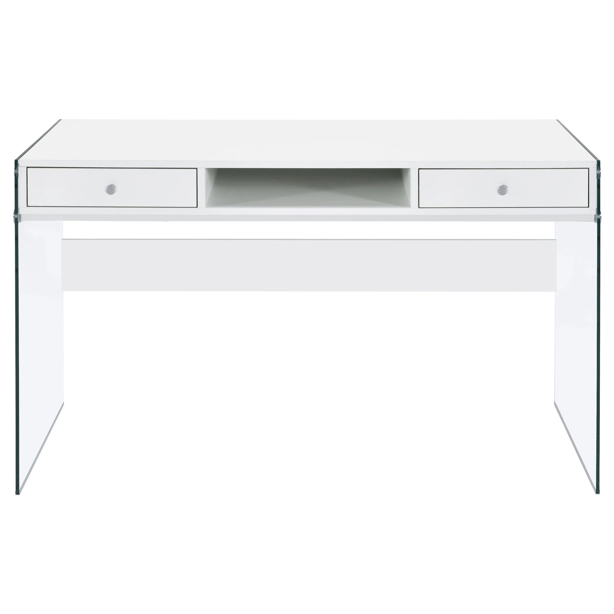 Dobrev 48-inch 2-drawer Writing Desk White High Gloss