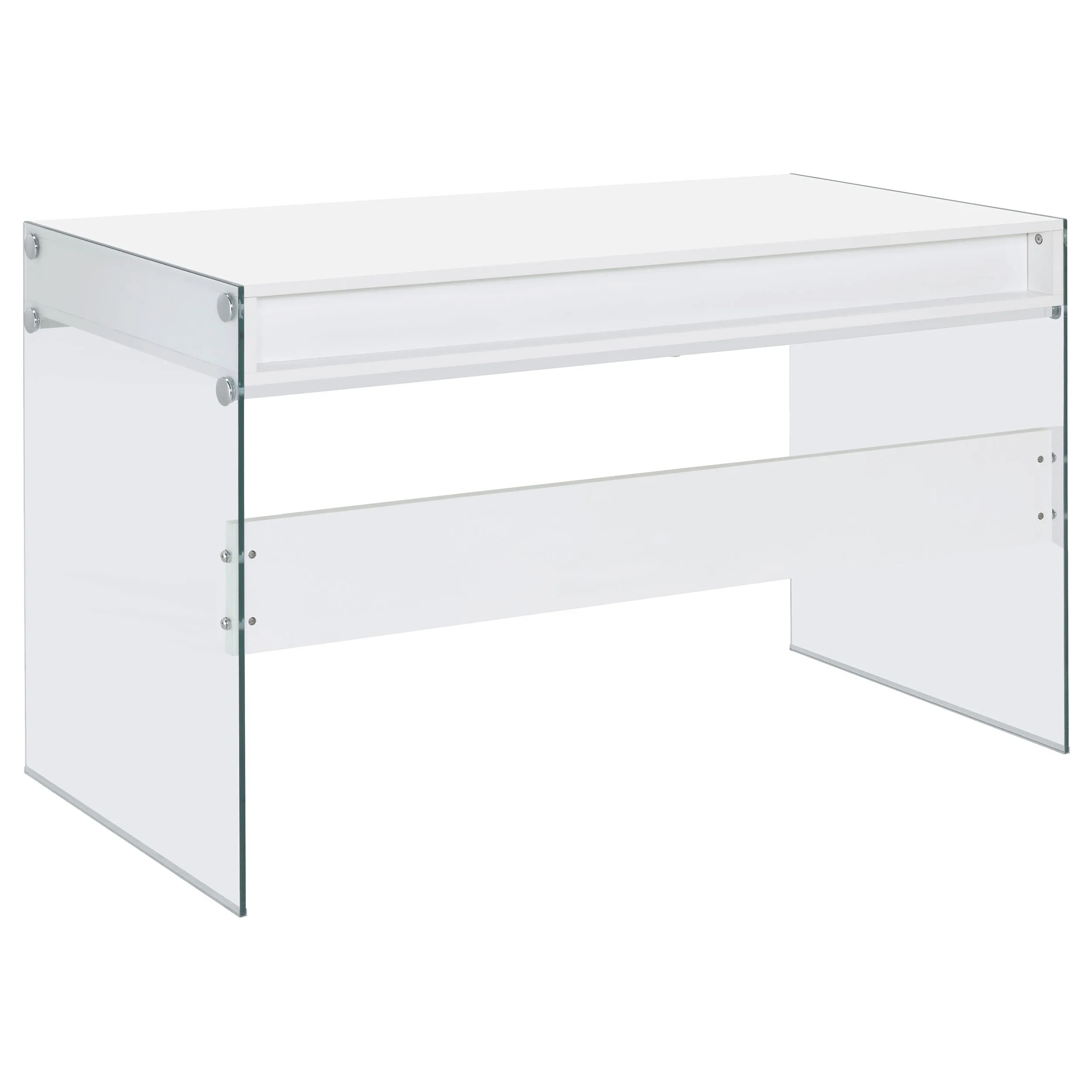 Dobrev 48-inch 2-drawer Writing Desk White High Gloss