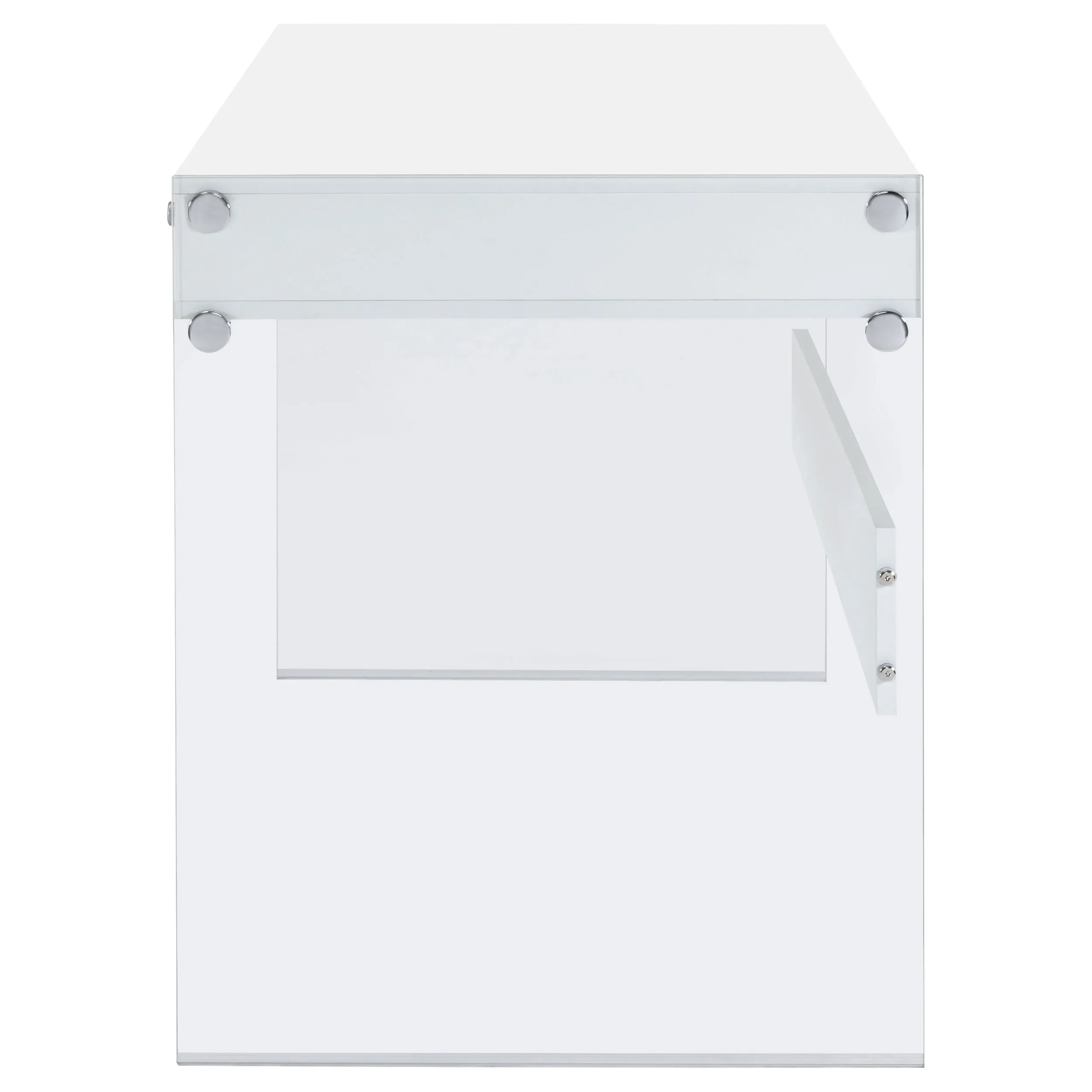 Dobrev 48-inch 2-drawer Writing Desk White High Gloss