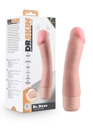 Dr. Skin Silicone – Dr. Steve - 7 Inch Vibrating Dildo - Beige