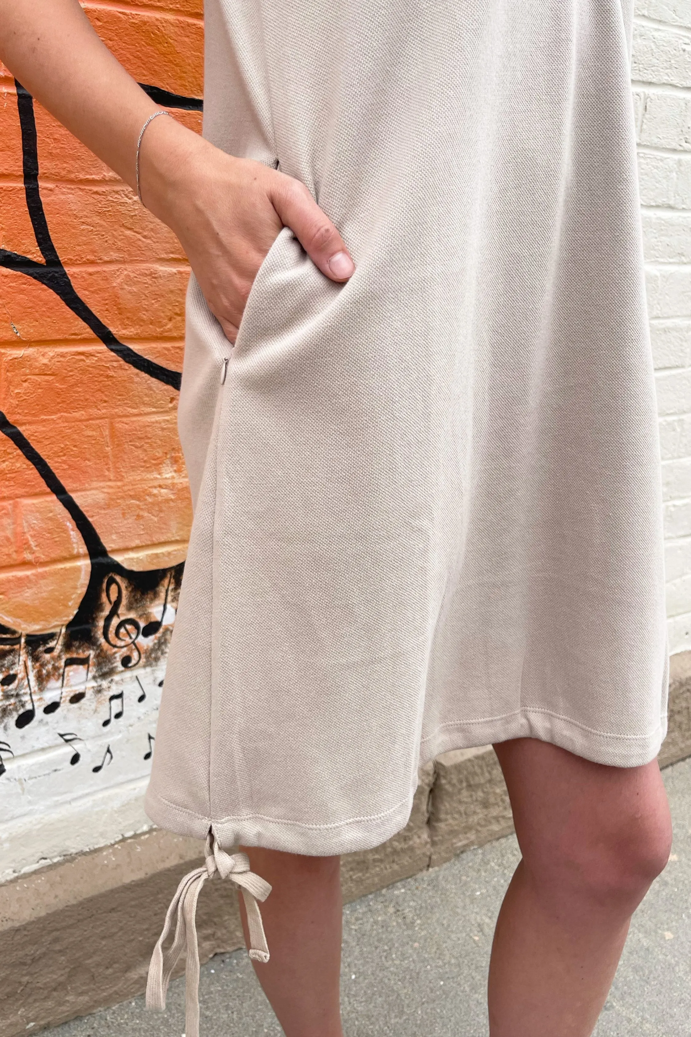 Drawcord Hooded Mini Dress