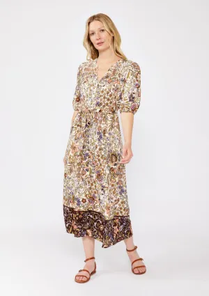 Earthy Bloom Midi Dress