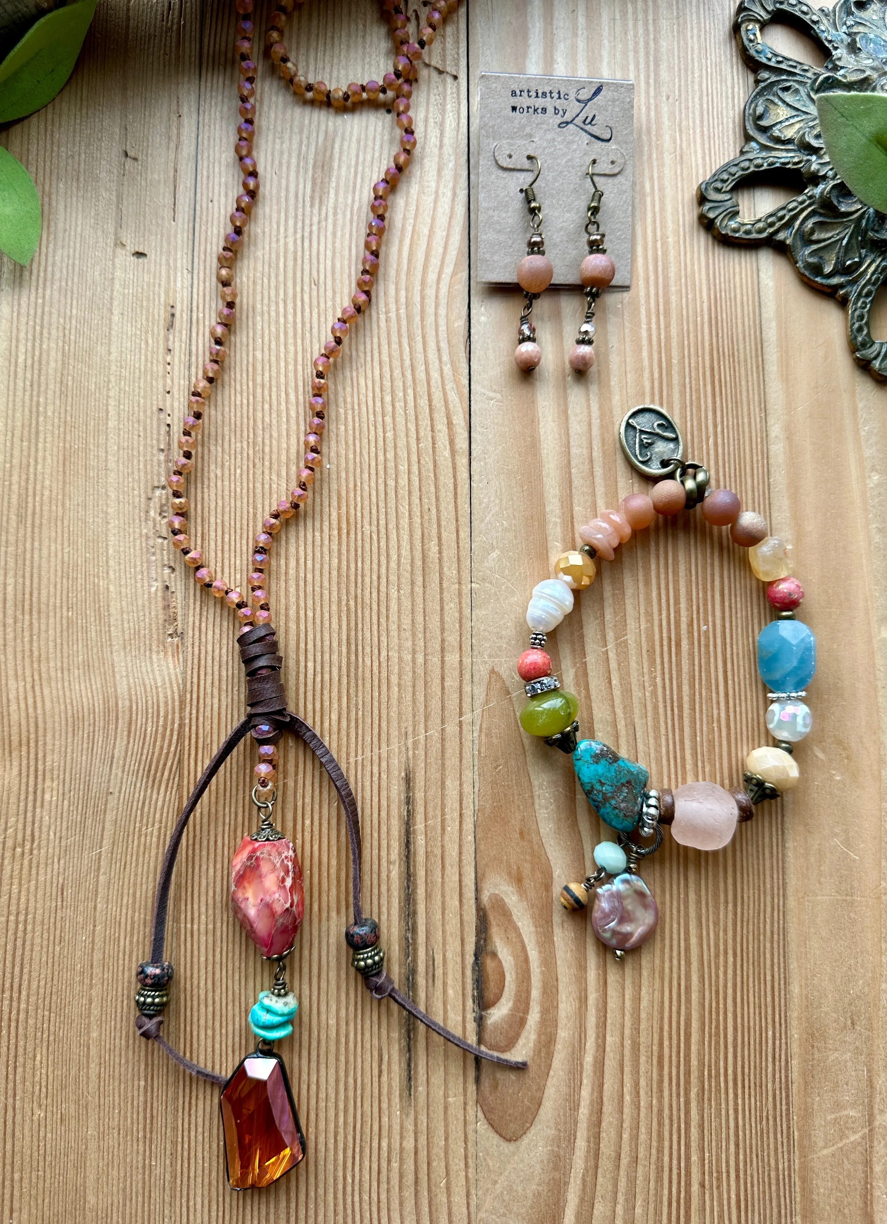 Earthy Brights Hand Knotted Long Necklace