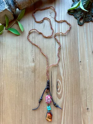 Earthy Brights Hand Knotted Long Necklace
