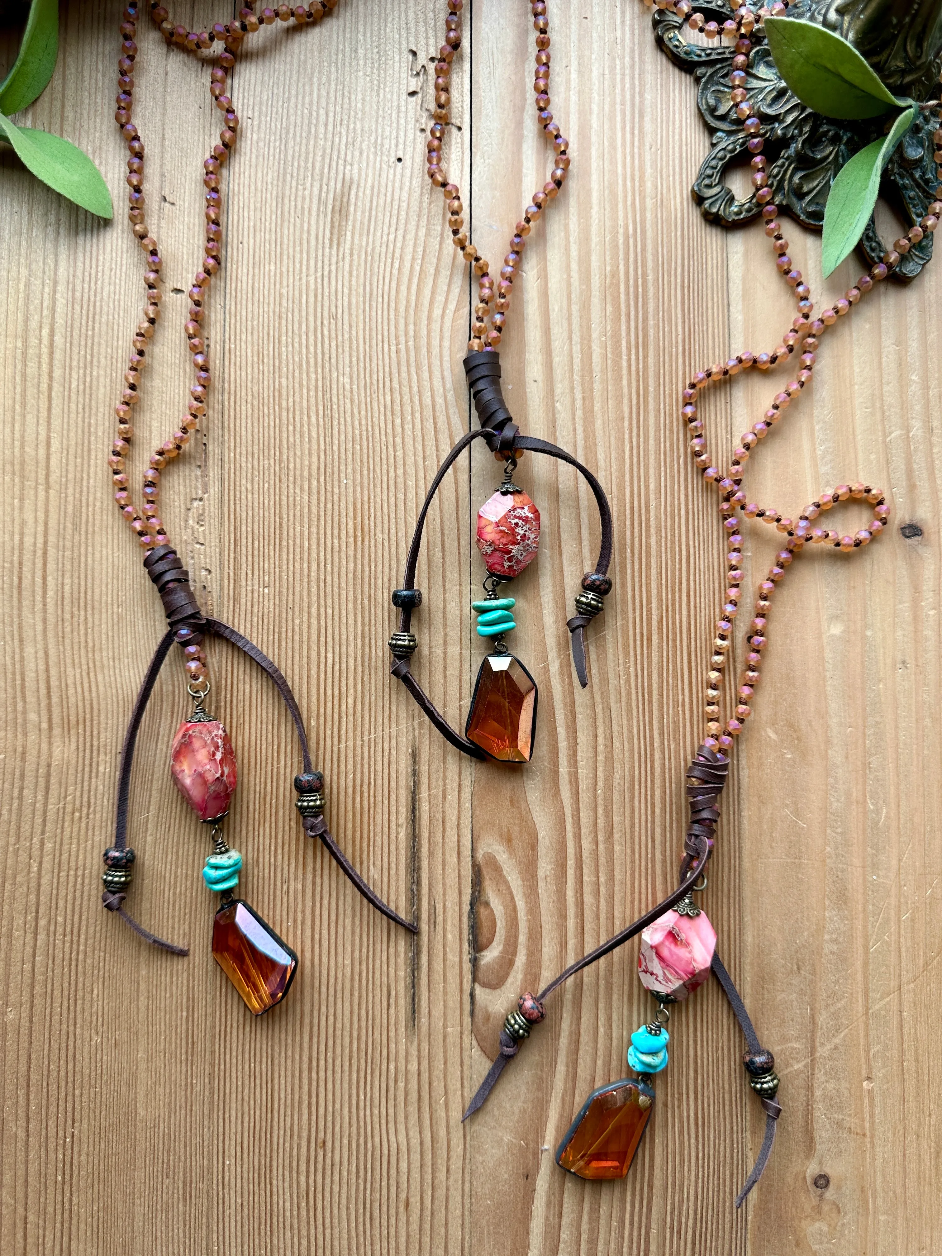 Earthy Brights Hand Knotted Long Necklace