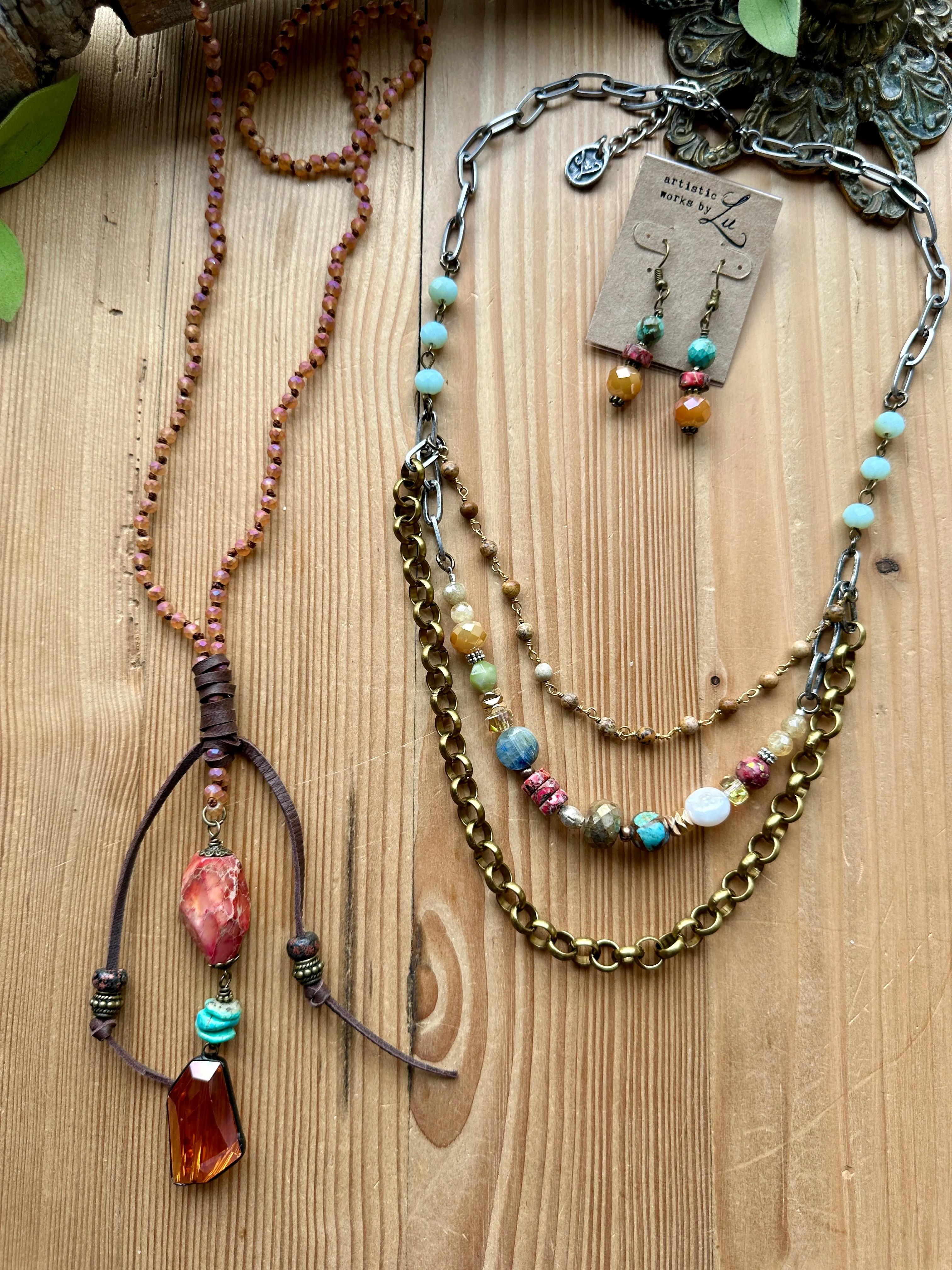 Earthy Brights Hand Knotted Long Necklace