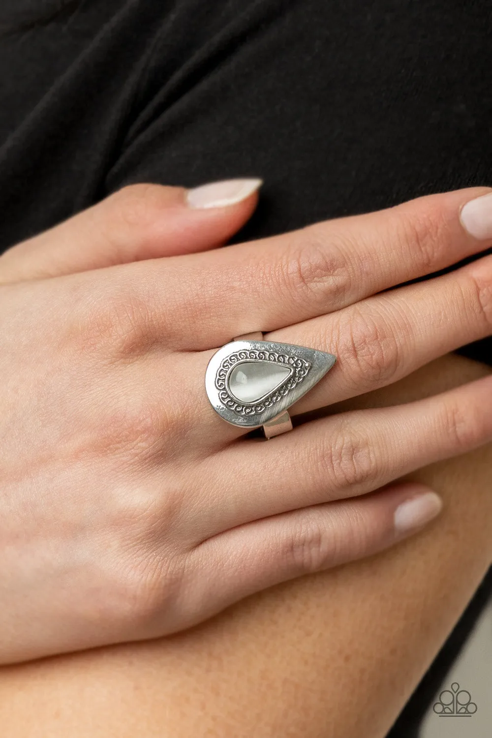 Earthy Glow - White Ring - Paparazzi Accessories
