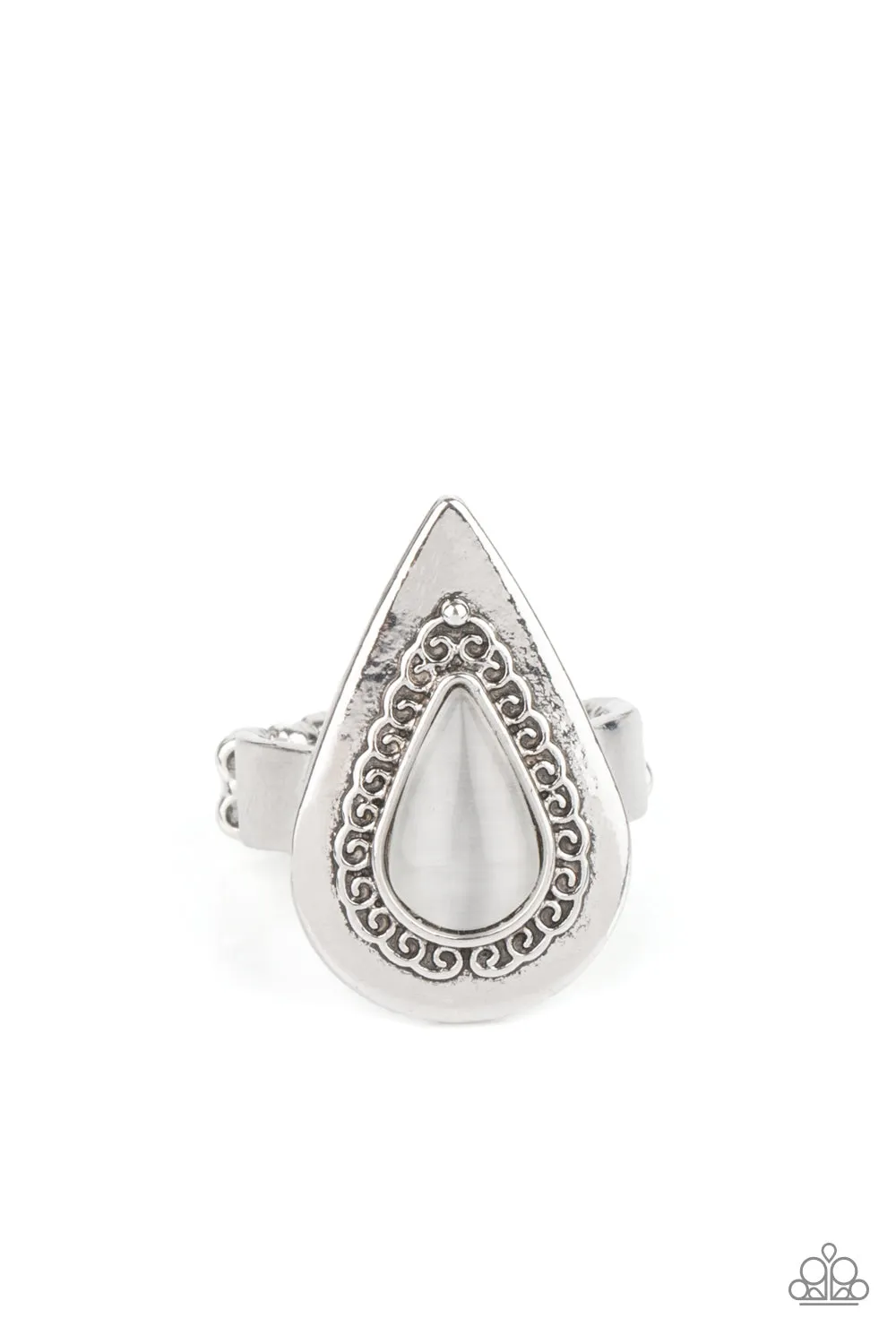 Earthy Glow - White Ring - Paparazzi Accessories