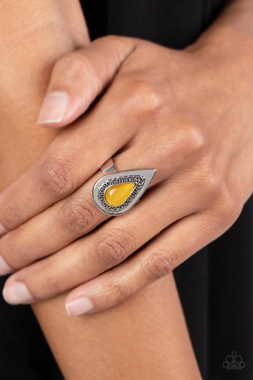 Earthy Glow - Yellow Ring - Paparazzi Accessories