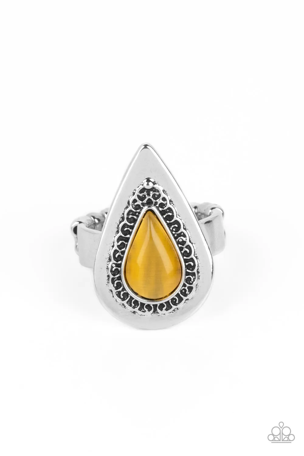 Earthy Glow - Yellow Ring - Paparazzi Accessories