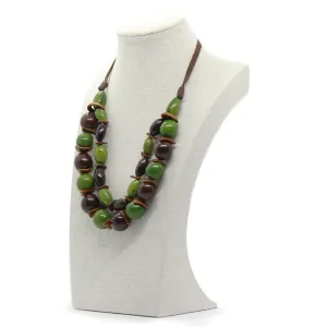 Earthy: Green Layers Tagua Necklace Set
