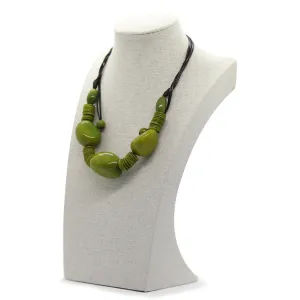 Earthy: Olive Green 3 Tagua Hearts Necklace Set