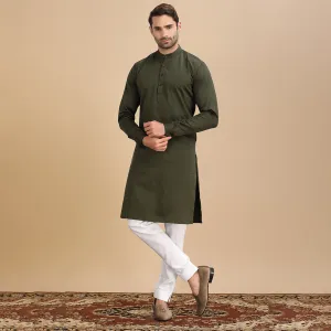 Earthy Olive Green Kurta for Men