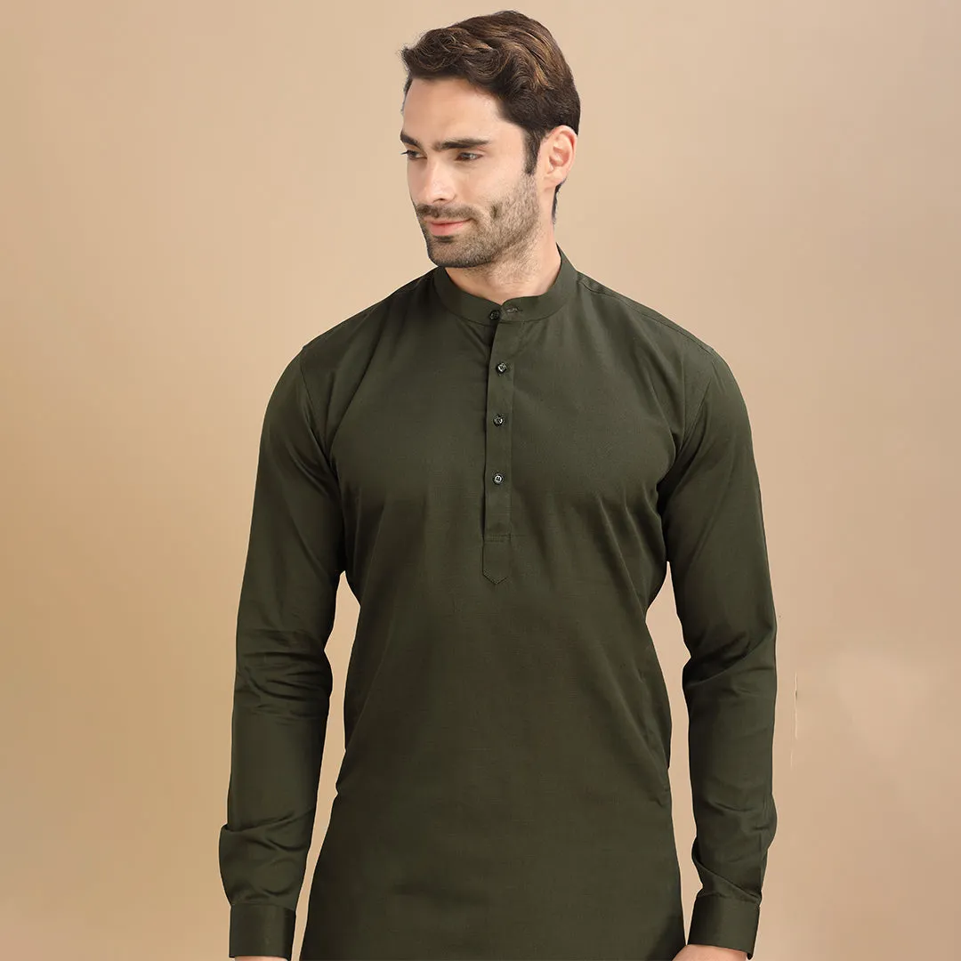 Earthy Olive Green Kurta for Men