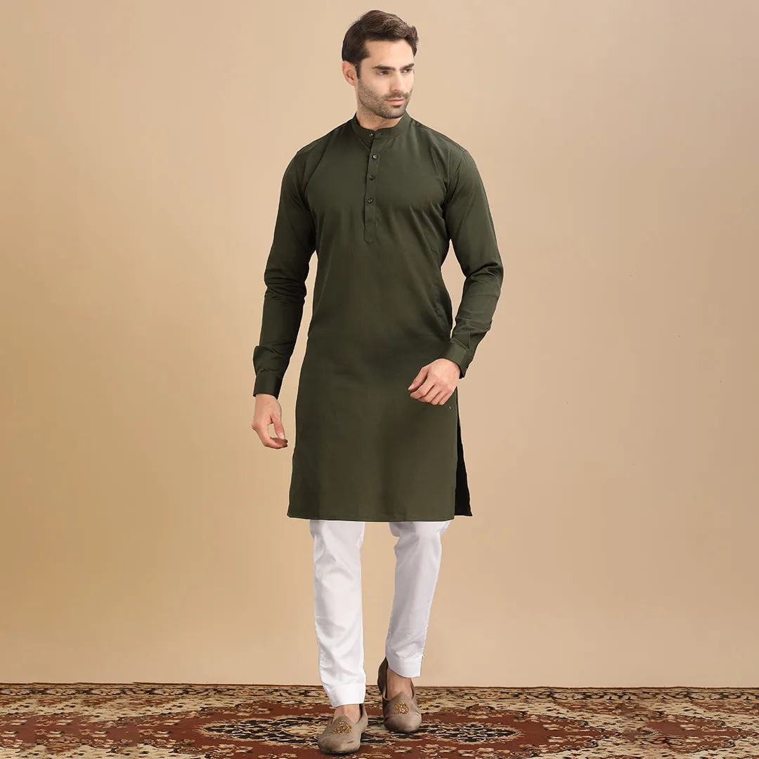 Earthy Olive Green Kurta for Men
