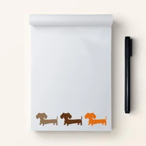 Earthy Toned Multi-colored Dachshund Note Pad Gift Set
