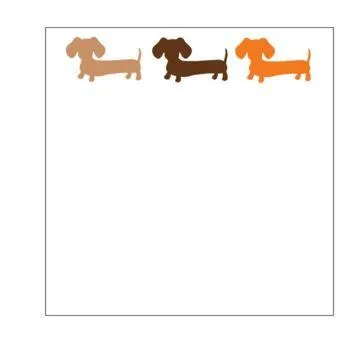 Earthy Toned Multi-colored Dachshund Note Pad Gift Set