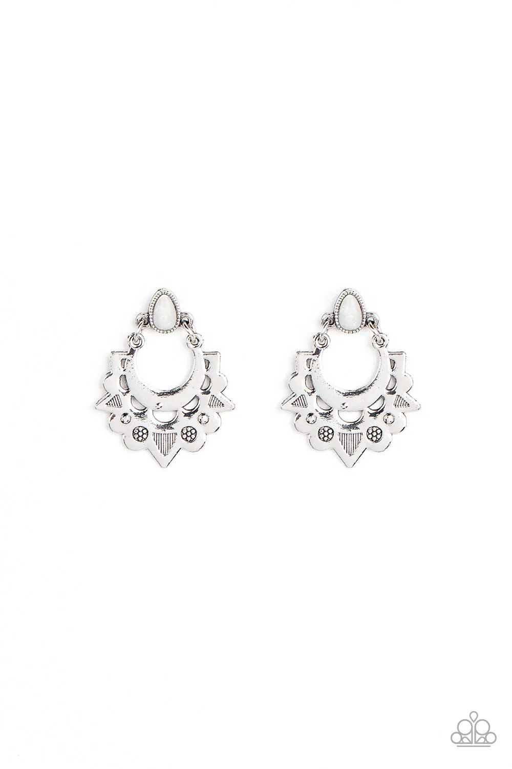 Earthy Zeal - White Post Earring