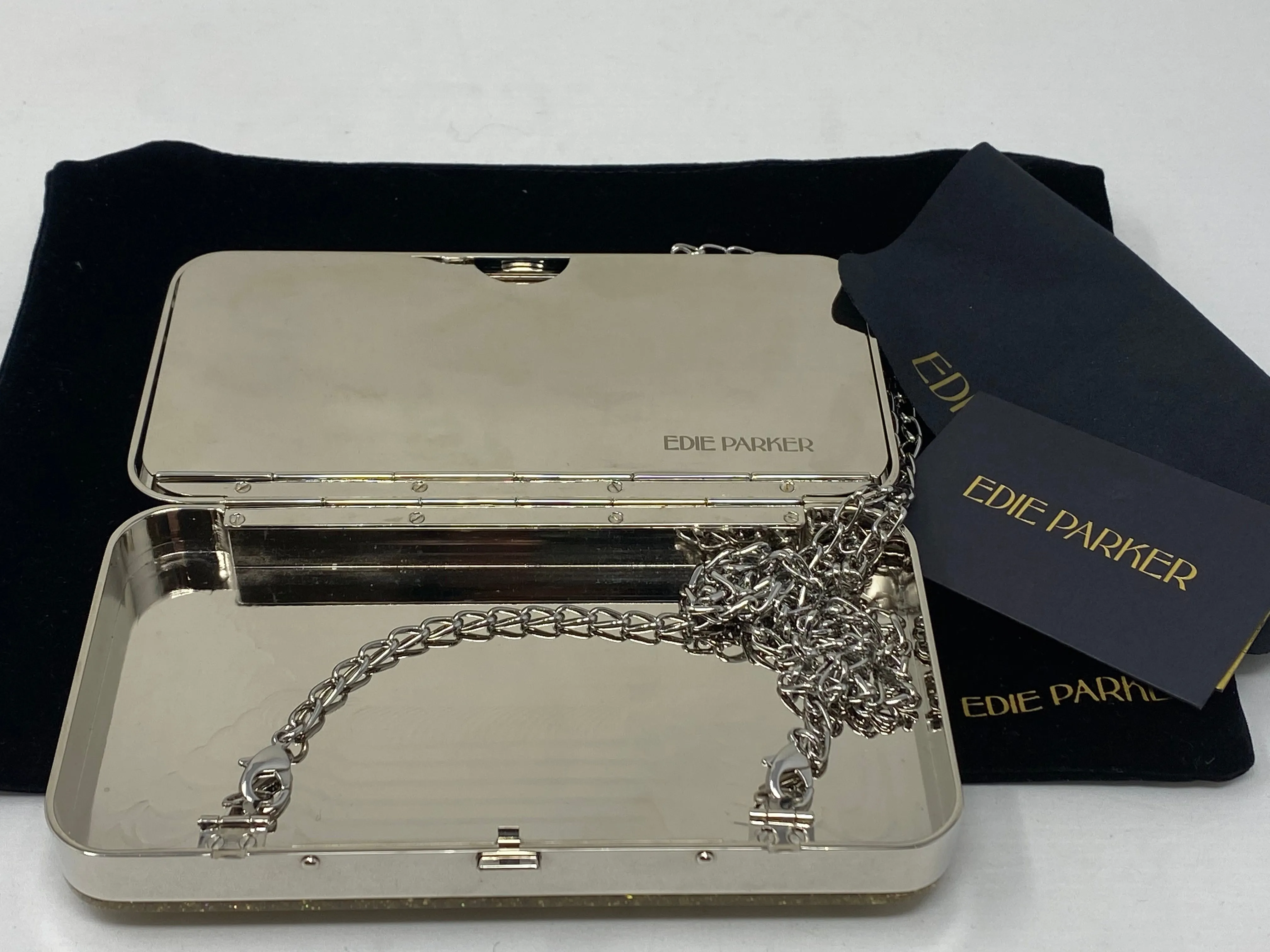 Edie Parker Acrylic Hardbody Metal Clutch