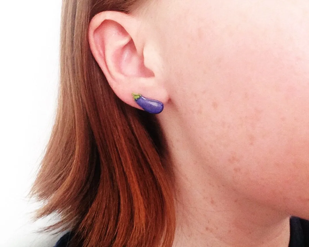 Eggplant Stud Earrings