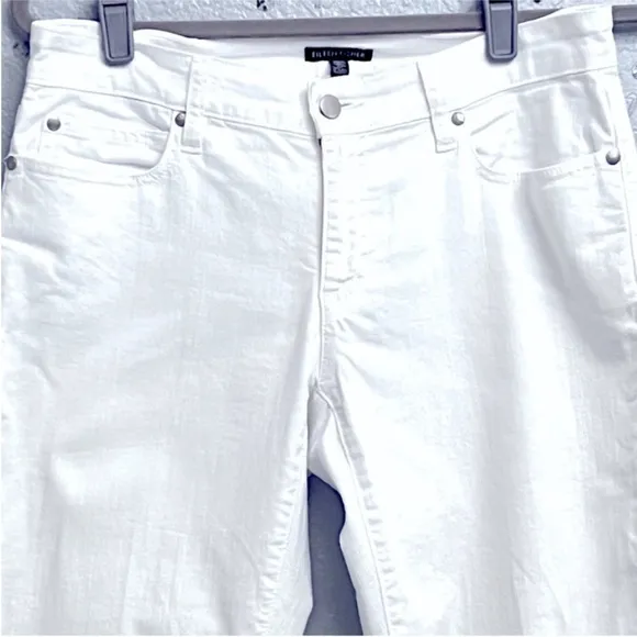 Eileen Fisher Womens White Stretchy OrganicCotton Jeans Sz 6