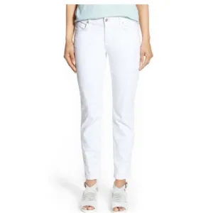Eileen Fisher Womens White Stretchy OrganicCotton Jeans Sz 6