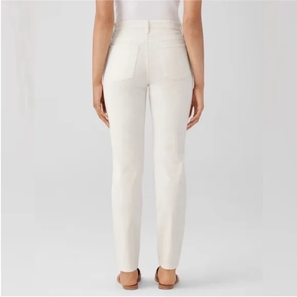 Eileen Fisher Womens White Stretchy OrganicCotton Jeans Sz 6