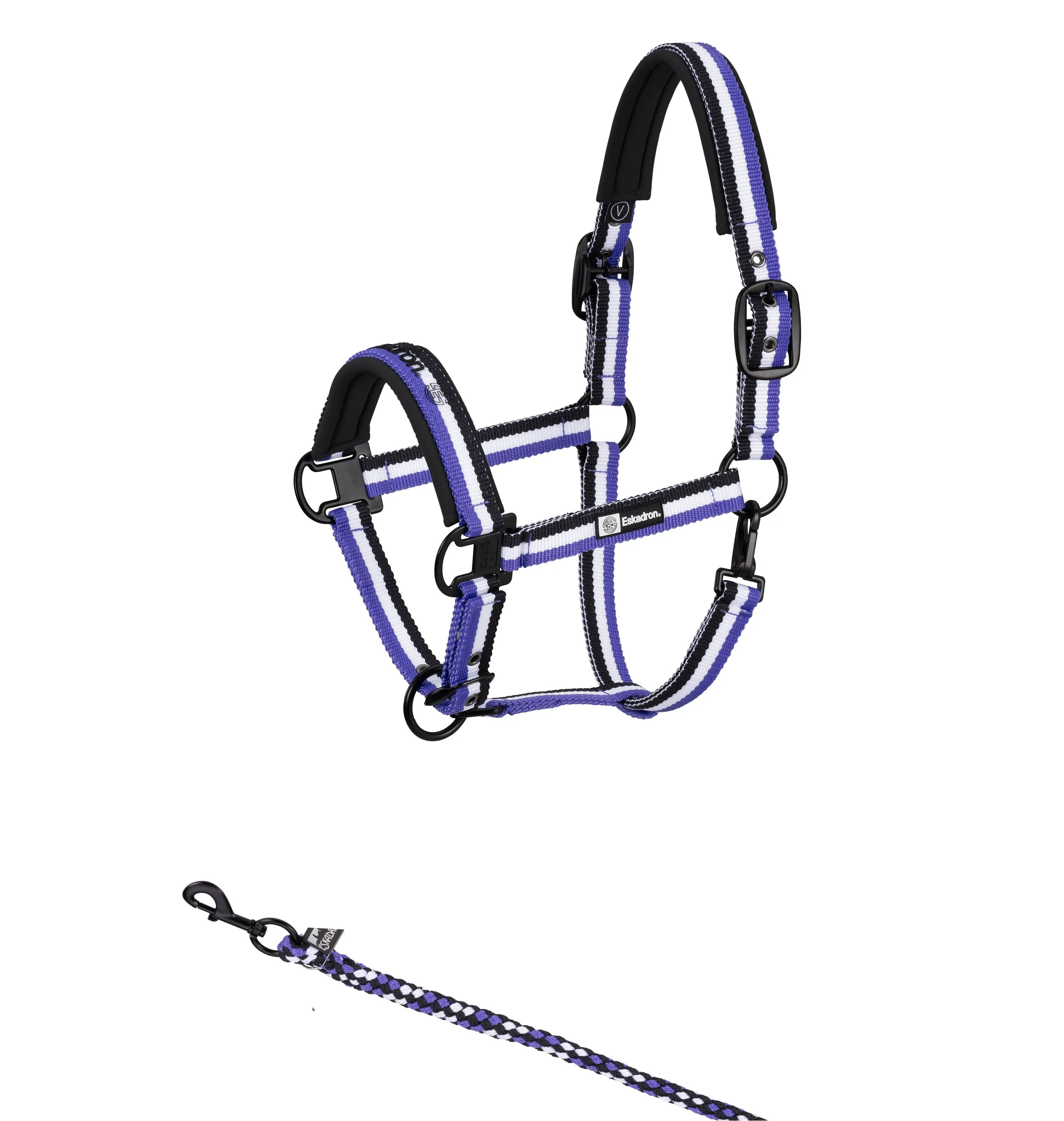 Eskadron Dynamic purple stripe headcollar and leadrope