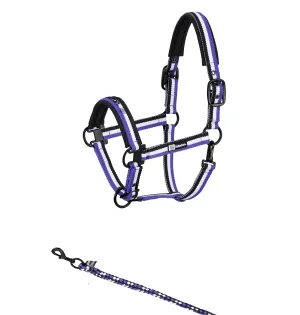 Eskadron Dynamic purple stripe headcollar and leadrope