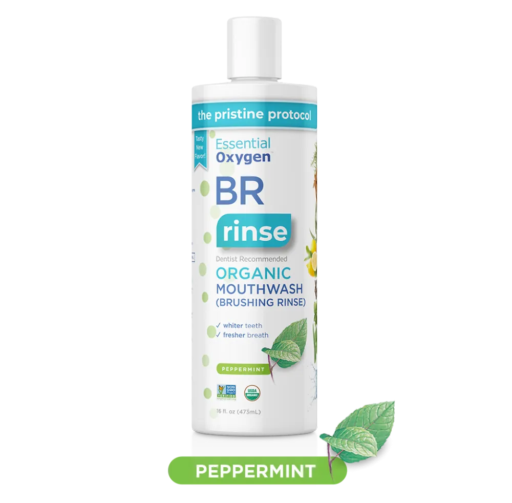 Essential Oxygen BR Rinse Organic Mouthwash Peppermint 473ml